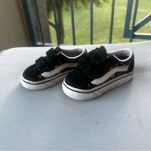 Vans Black and White Velcro Sneakers